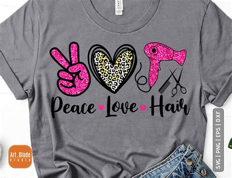 Peace Love Hair svg png hair hustler stylist makeup artist | Etsy