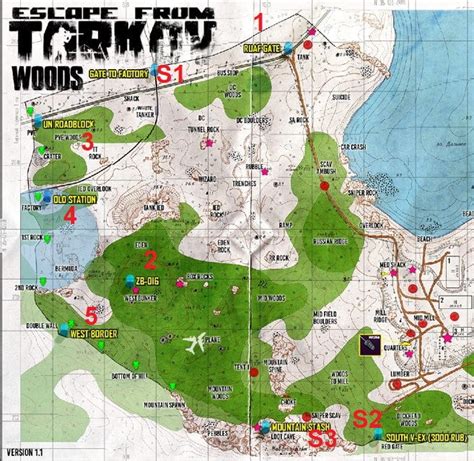 Tarkov Woods Loot Map