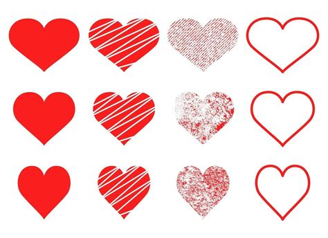 Heart shape vector design illustration set isolated on white background ...