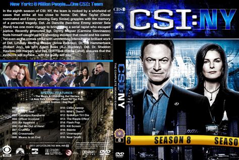 CSI: NY - Season 8 dvd cover & labels (2012) R1 Custom