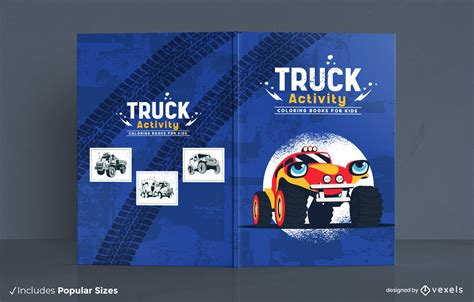 Monster Truck Cartoon Activity Book Design Vector Download