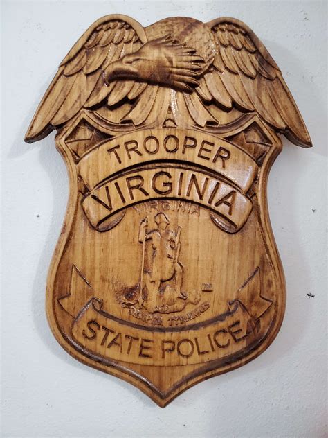 Virginia State Trooper Badge – 3D V CARVED – Personalized Police Badge ...