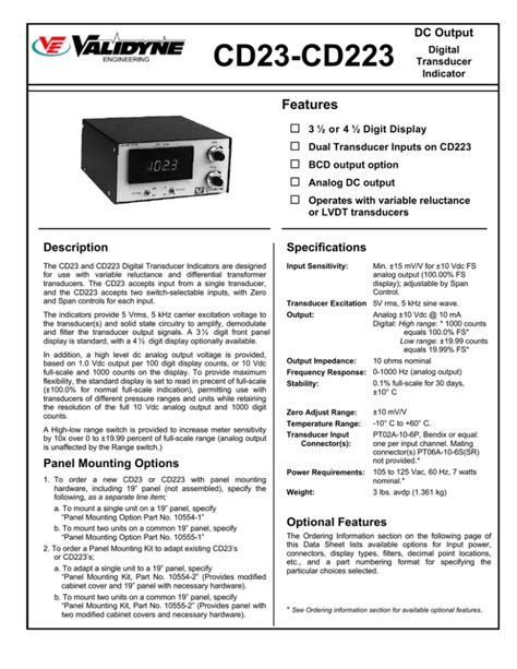 CD23 - CD223 Datasheet