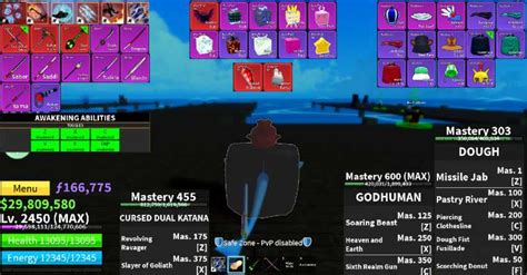 Blox Fruits Account: Lvl 2450Max | Shark V4 Full Gears| Dough Fruit V2 Full Skills (Full Mas ...