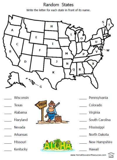 Printable Midwest States And Capitals Worksheets