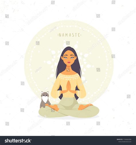 Amazing Cartoon Girl Yoga Lotus Pose Stock Vector (Royalty Free ...