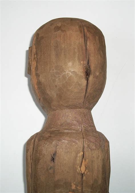 Dull Tool Dim Bulb: 19th Century Wooden Carved Folk Art African-American Man