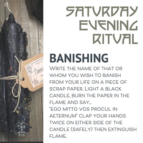 Saturday Evening Banishing Rituals | Banishing spell, Witchcraft spell books, Banishing ritual