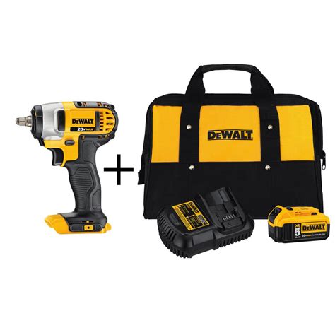 DEWALT 20-Volt MAX Lithium-Ion Cordless 3/8 in. Impact Wrench with Hog Ring (Tool-Only) with ...