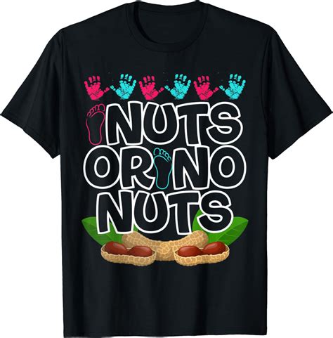 Nuts No Nuts Funny Gender Reveal T-Shirt: Amazon.co.uk: Clothing