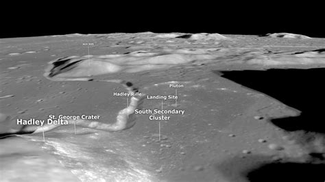 Apollo 15 landing site visualized from orbiter imagery (with SEVA audio ...