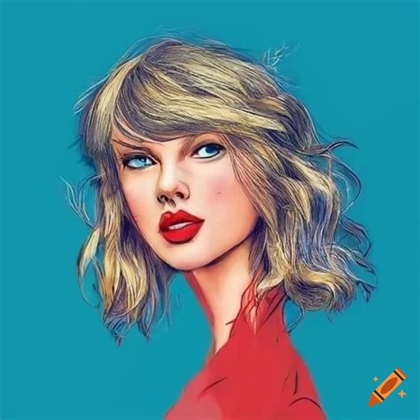 Colorful illustration of taylor swift on social media on Craiyon