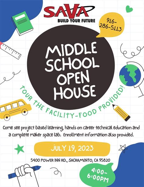 SAVA Charter School on Twitter: "Join us for our Middle School Open House next week, July 19th ...