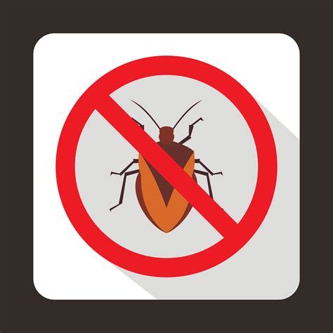 No bug sign icon, flat style 14428664 Vector Art at Vecteezy