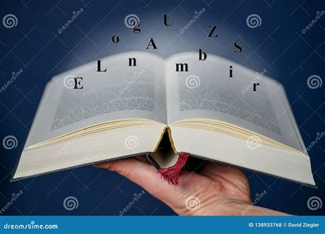 Letters Coming Out of an Open Book Stock Photo - Image of cover, page: 138933768