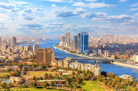 Premium Photo | Beautiful view of Cairo and the Nile from above, Egypt.