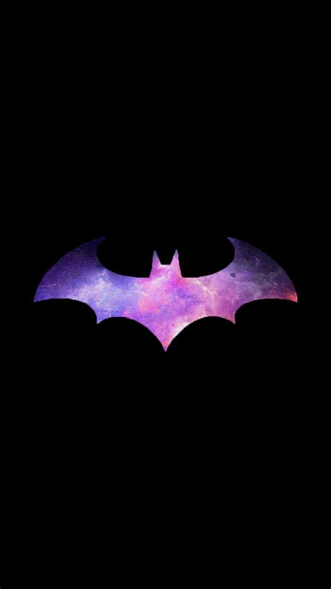 Download Purple Galaxy Batman Logo iPhone Wallpaper | Wallpapers.com