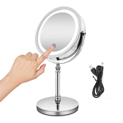 BRIGHTINWD Lighted Makeup Mirror with Magnification, 10X Magnifying ...