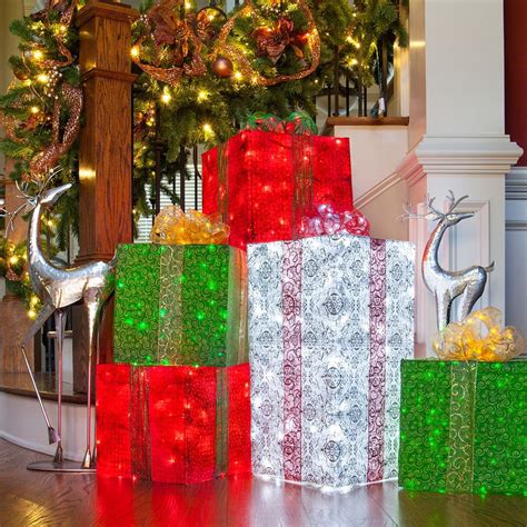 DIY Christmas Decorations - 4 Lighted Gift Boxes | Outdoor christmas ...