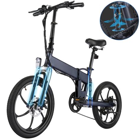 VIVI Upgraded 20'' Electric Folding Bike Adult Mountain E-bikes Bicycle ...