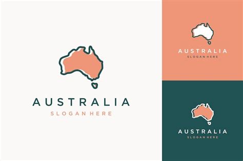 Premium Vector | Modern logo design map of the region or map of australia