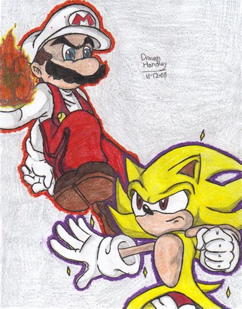 Inspired by 's amazing Mario and Sonic drawing. I loved it so much I just HAD to draw it myself ...