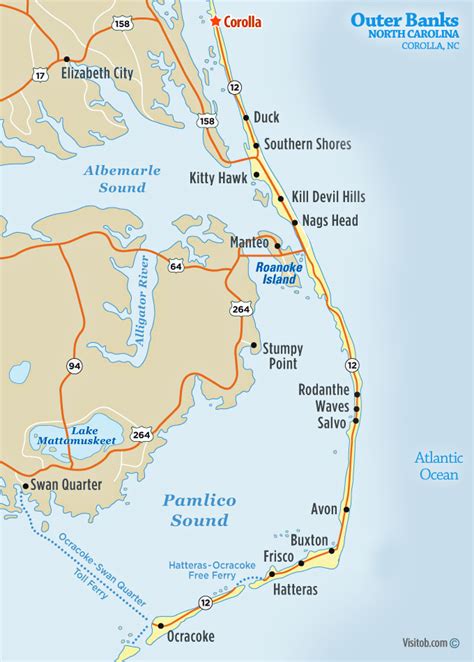 Map of Corolla, NC | Visit Outer Banks | OBX Vacation Guide