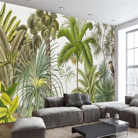 beibehang Rainforest banana Custom Wall Paper Background Rock Art Wall Covering Decor Living ...