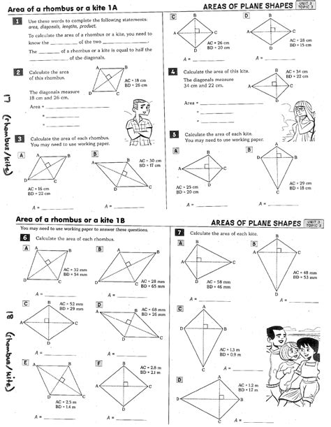 Area Of A Kite Worksheet