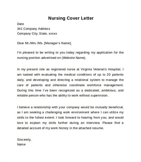 covering letter nurse