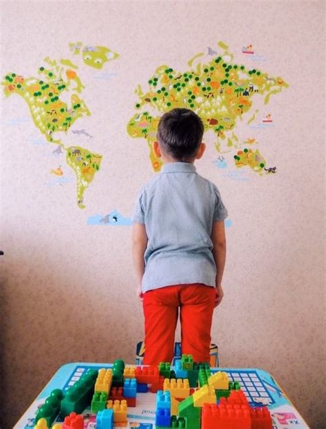 World Map Wall Decal World Map for Kids World Map Sticker - Etsy