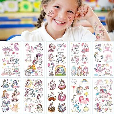 Buy Temporary Tattoos For Kids Temporary Fake Tattoos 10 sheets Unicorn ...