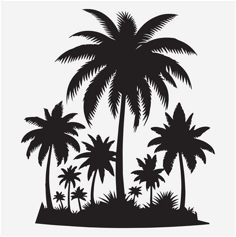 palm tree silhouette on a white background 46523805 Vector Art at Vecteezy