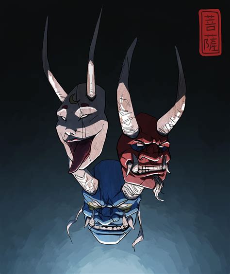 Yokai Masks, Me, Digital, 2020 : r/Art