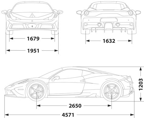 Ferrari 458 Speciale 2013 Blueprint - Download free blueprint for 3D ...