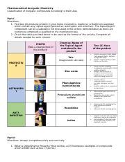 Classification of Inorganic Compounds According to their Uses.docx - Pharmaceutical Inorganic ...