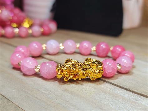 Rose Quartz Feng Shui Bracelet Bracelet Self Love & Romance Bracelet, Inner Love 10mm Big Bead ...