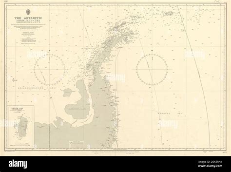 Antarctic Peninsula 59-75˚S 29-92˚W Graham Land ADMIRALTY chart 1954 (1956) map Stock Photo - Alamy