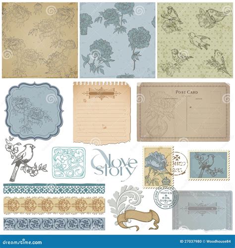 Scrapbook Design Elements - Vintage Stock Vector - Illustration of design, birthday: 27037980