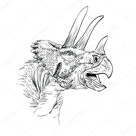 Triceratops Dinosaur Sketch Vector Illustration — Stock Vector © VladisChern #11455241