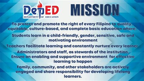 DEPED Vision, Mission and Core Values Department of Education - YouTube