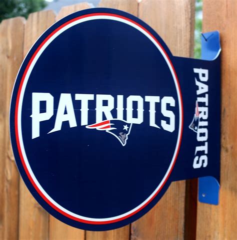 New England Patriots Flange Tin Metal Sign Double Sided NFL Football ...