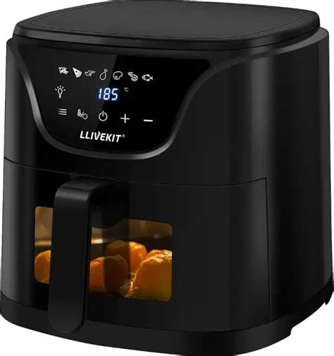 LLIVEKIT VS-615LW 5L Air Fryer with Digital LED Panel and Clear Window ...