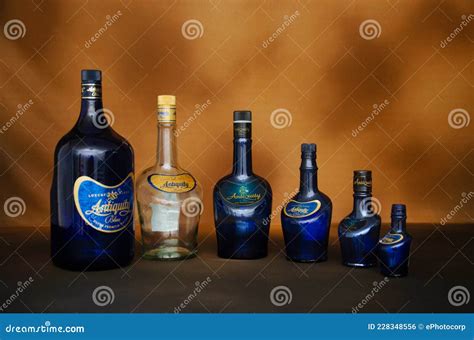 Set of an Empty Bottles of Antiquity Blue Premium Whisky Editorial ...