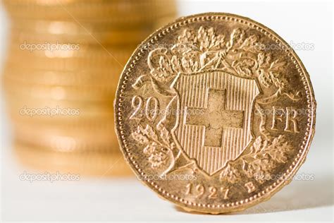 Twenty Swiss Francs coins Stock Photo by ©netfalls 32619699