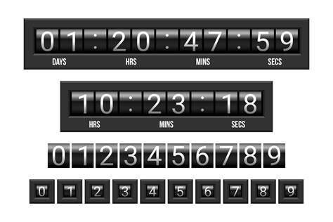 Glossy mechanical scoreboard countdown timer 1177040 Vector Art at Vecteezy