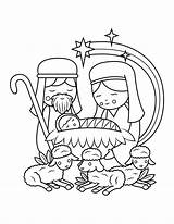 Printable Mary Joseph And Baby Jesus Coloring Page sketch template