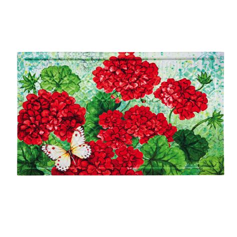 Red Geraniums Doormat | Joss & Main