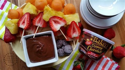 Fruit Skewers with Chocolate