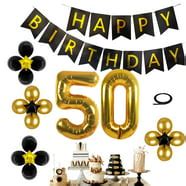 Gold 50th Birthday Decorations Kit – Large, Pack of 26 | Number 5 and 0 ...